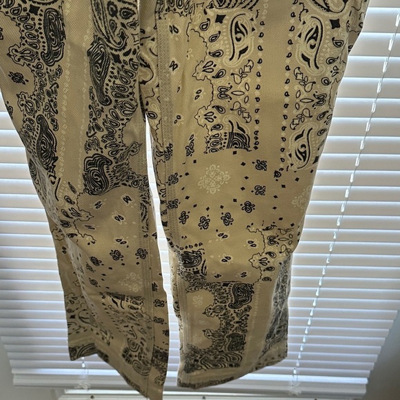 EUC Free People boyfriend printed bandana paisley overalls sz XS - Picture 6 of 10